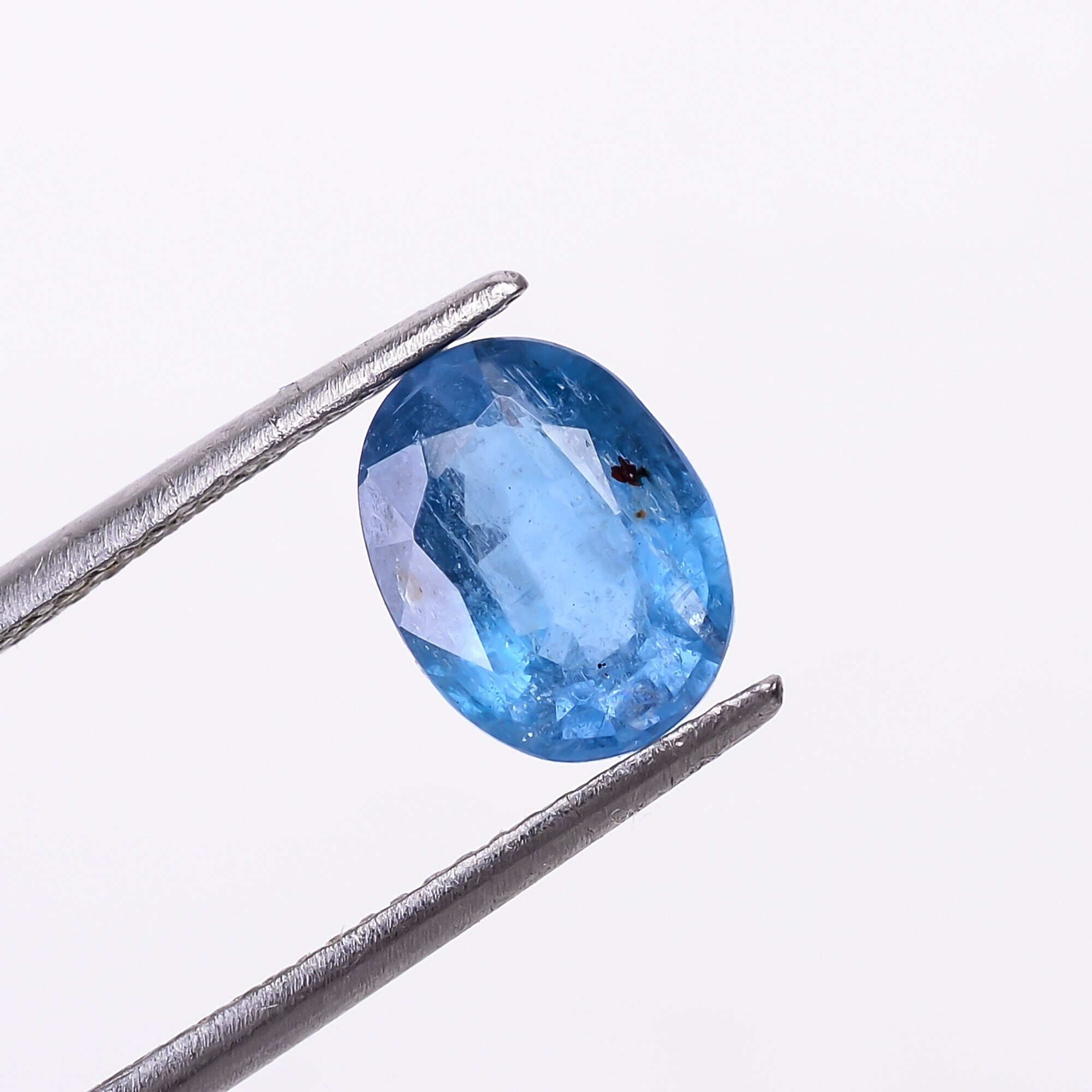 natural blue kyanite oval shape cut stone loose gemstone